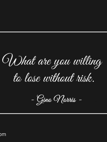 What are you willing to lose without risk ginonorrisquotes