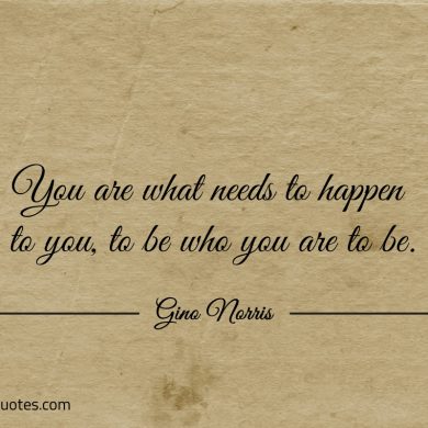 You are what needs to happen to you ginonorrisquotes