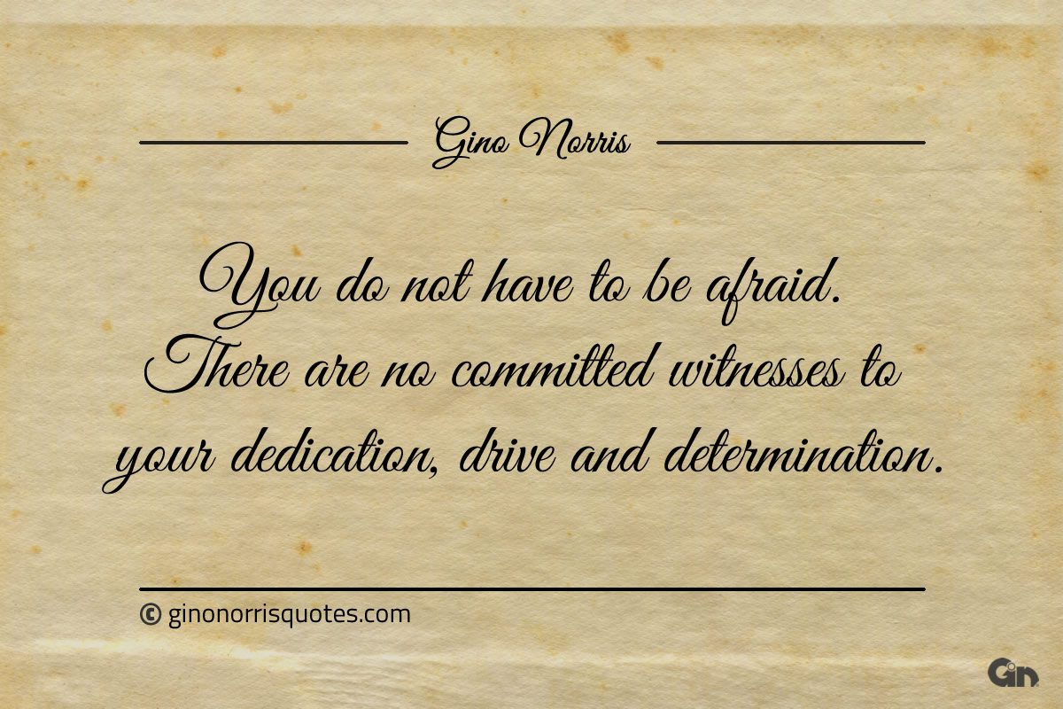 You do not have to be afraid ginonorrisquotes