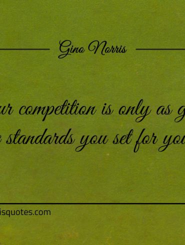 Your competition is only as good as the standards ginonorrisquotes