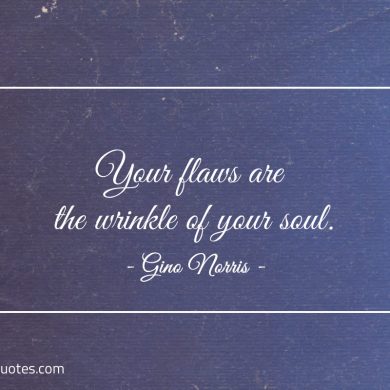 Your flaws are the wrinkle of your soul ginonorrisquotes