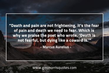 Death and pain are not frightening MarcusAureliusQuotes