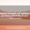 Despise not death but welcome it MarcusAureliusQuotes