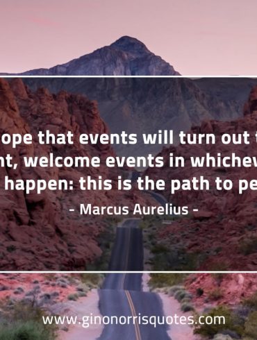 Don’t hope that events will turn out MarcusAureliusQuotes