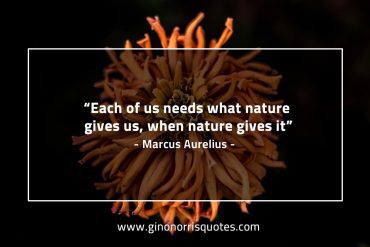 Each of us needs what nature MarcusAureliusQuotes