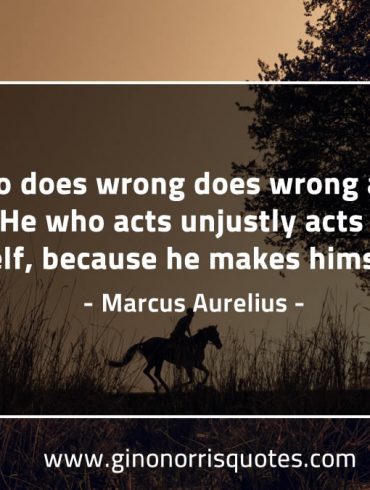 He who does wrong does wrong against himself MarcusAureliusQuotes