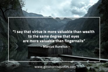 I say that virtue is more valuable MarcusAureliusQuotes