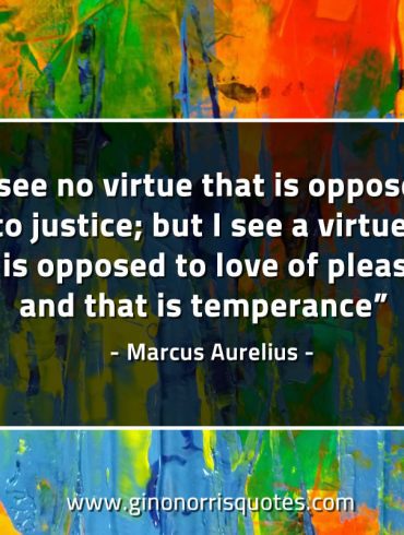 I see no virtue that is opposed to justice MarcusAureliusQuotes