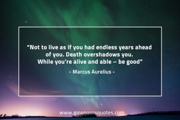 Not to live as if you had endless years MarcusAureliusQuotes