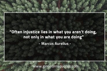 Often injustice lies in what you aren’t doing MarcusAureliusQuotes