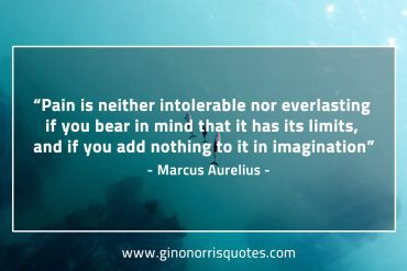 Pain is neither intolerable nor everlasting MarcusAureliusQuotes