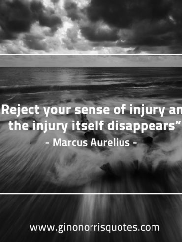 Reject your sense of injury MarcusAureliusQuotes