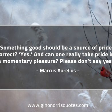 Something good should be a source of pride MarcusAureliusQuotes