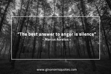 The best answer to anger is silence MarcusAureliusQuotes