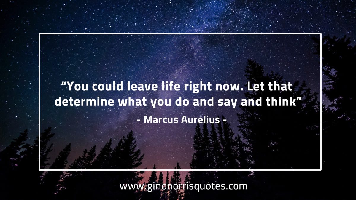 You could leave life right now MarcusAureliusQuotes